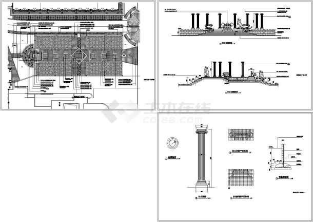 北京顺义区奥林匹克广场景观设计CAD施工图-图二