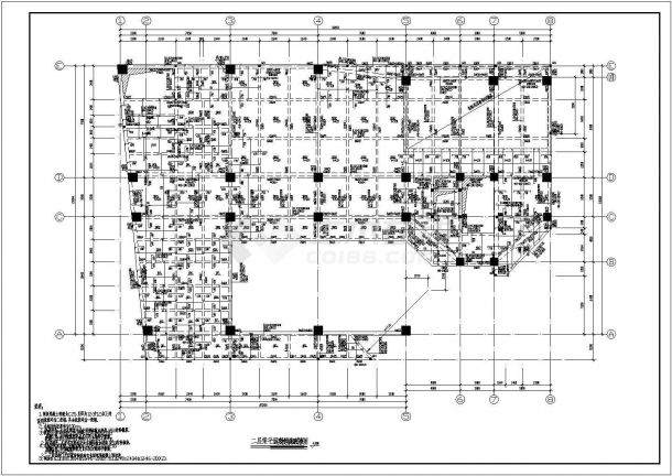 某标准现代住宅结构设计方案详细施工CAD图纸-图二