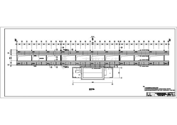 某标准现代铁路站台钢结构设计方案详细施工CAD图纸-图二