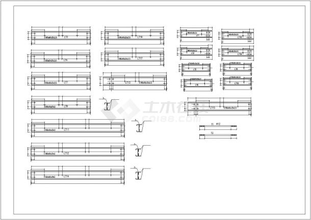 某标准现代钢结构多层超市设计方案详细施工CAD图纸-图二