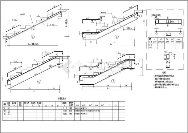 某标准现代私人住宅建筑结构设计方案详细施工CAD图纸-图二