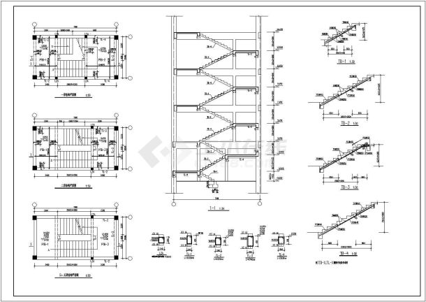 某标准现代商用楼框架结构设计方案详细施工CAD图纸-图二