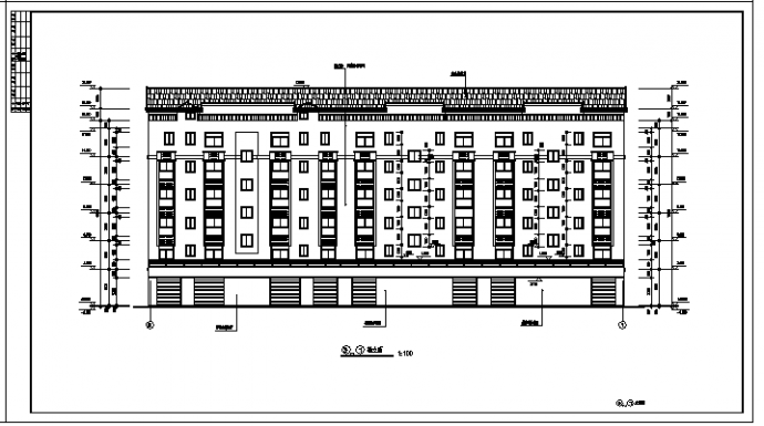3205平方米六层住宅楼建筑施工cad图，共十六张_图1