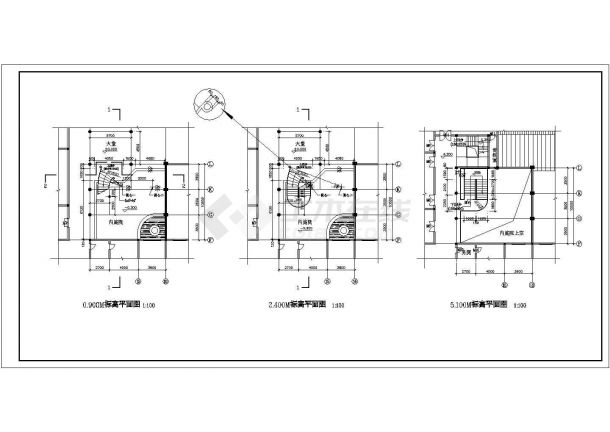 某框架结构多层接待中心建筑设计cad全套施工图（甲级院设计）-图二