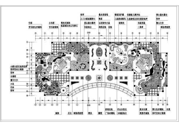 西安市某医院住院楼屋顶花园景观平面设计CAD施工图-图二