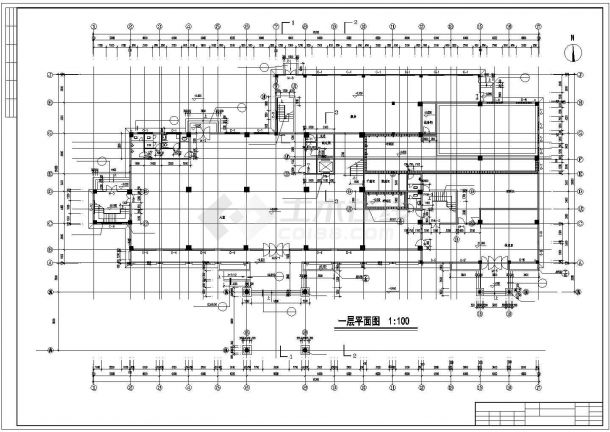 武汉市某商业街6500平米6层框架结构连锁酒店建筑设计CAD图纸-图二
