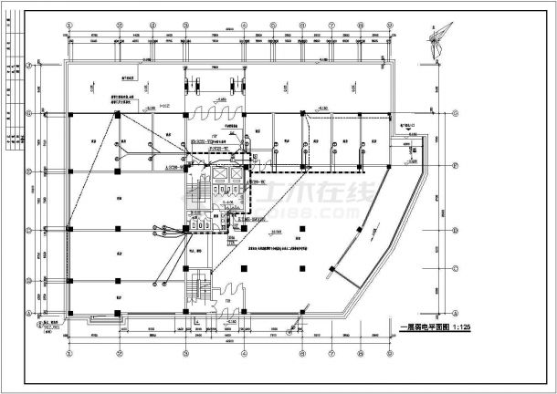 某六层框架结构酒店综合楼配电设计cad全套电气施工图纸（含设计说明，含弱电设计）-图二