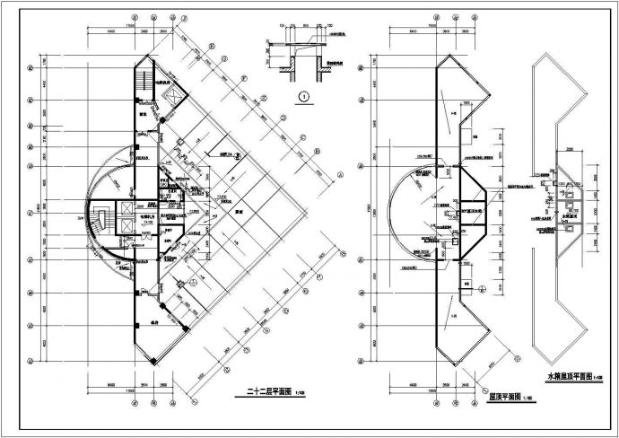 某剪力墙结构高层酒店设计cad建筑方案图（甲级院设计）_图1