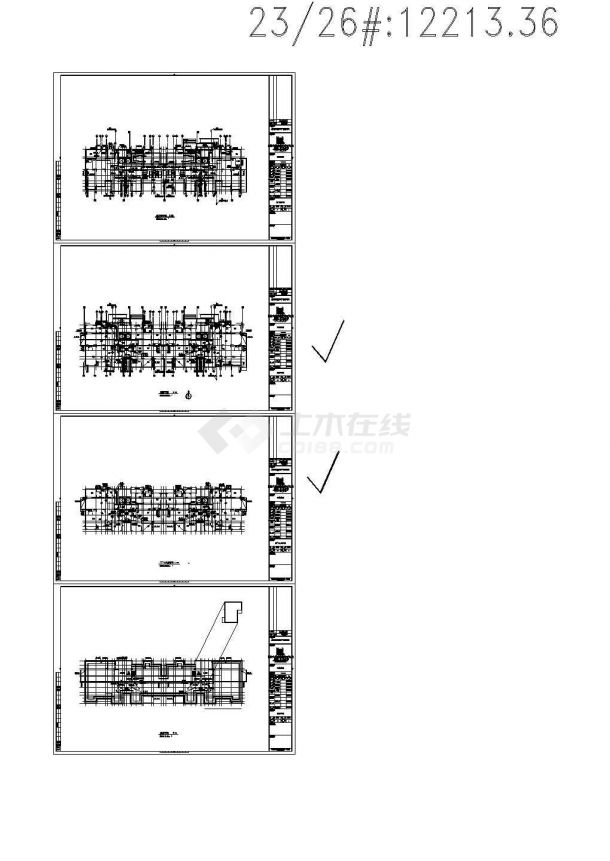 上海某大学教师家属院住宅楼给排水系统设计CAD施工图-图二