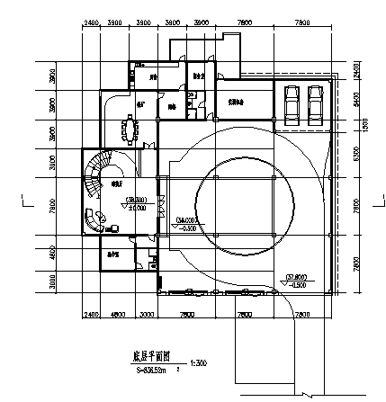 二层总统别墅建筑施工cad图，共八张_图1