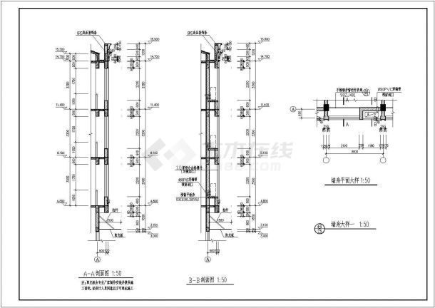 某多层砖混结构商务综合楼设计cad全套建筑施工图纸（标注详细）-图一