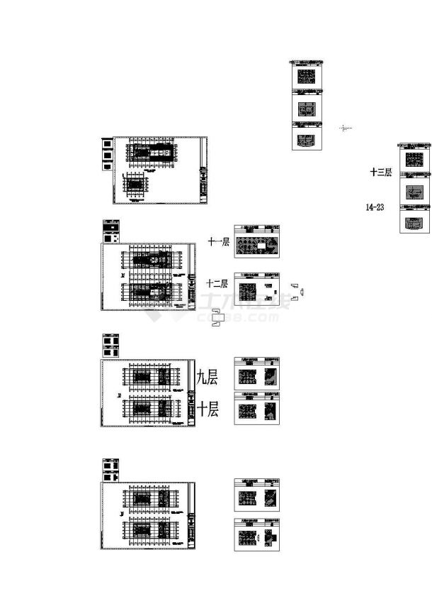 西安市某电子产业园高层写字楼给排水系统设计CAD施工图-图一