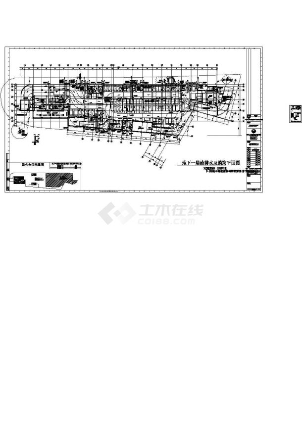 西安市某电子产业园高层写字楼给排水系统设计CAD施工图-图二
