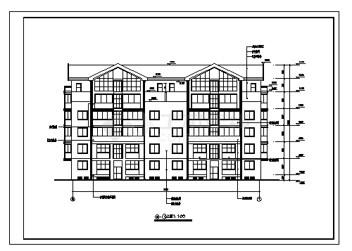 某六层住宅建筑施工cad图(带地下室设计，共十一张)-图二