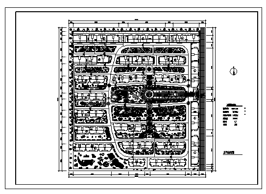 七万平方米某六层住宅楼小区规划设计cad图(含总平面布置图)-图一