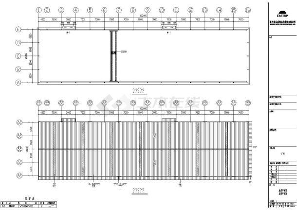 源福顺石业有限公司跨距26米轻型门式钢屋架结构厂房设计cad结构方案图（含设计说明，含建筑设计）-图二