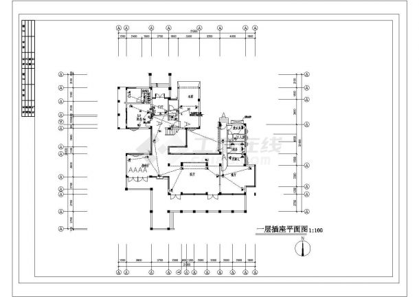某二层私人别墅电气设计cad全套施工图（含设计说明，含弱电设计）-图一