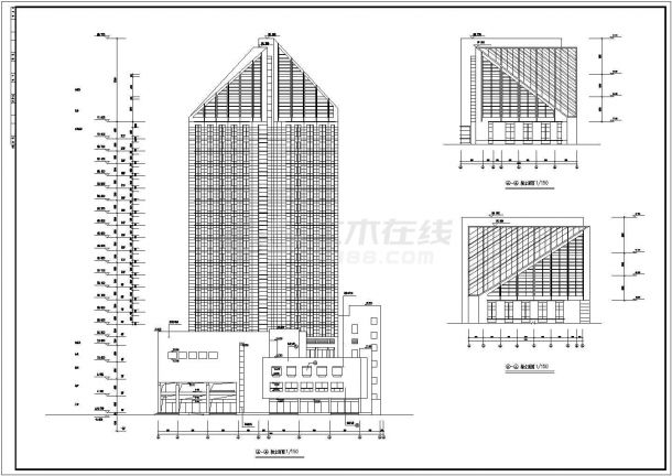 某高层框架筒体结构5星级酒店设计cad全套建筑施工图（含设计说明）-图一