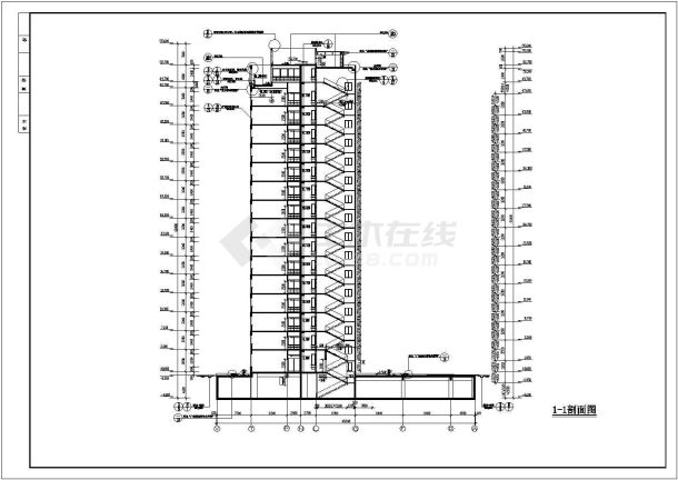 某小高层剪力墙结构办公楼设计cad全套建筑施工图（ 甲级院设计）-图二