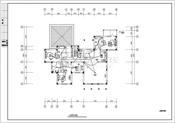 某多层别墅配电设计cad全套电气施工图纸 （含弱电设计）-图二