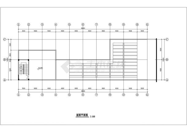 无锡市某沿街4200平米6层框架结构商业综合楼平立面设计CAD图纸-图一