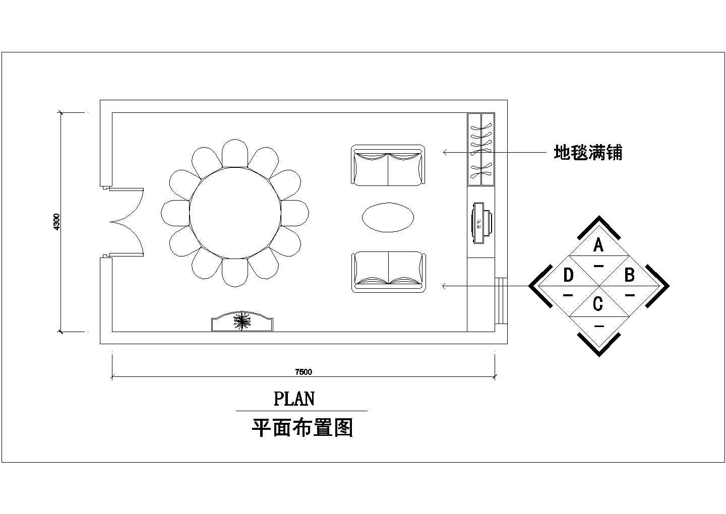 台州市某商务饭店60平米高档包厢平立面设计CAD图纸