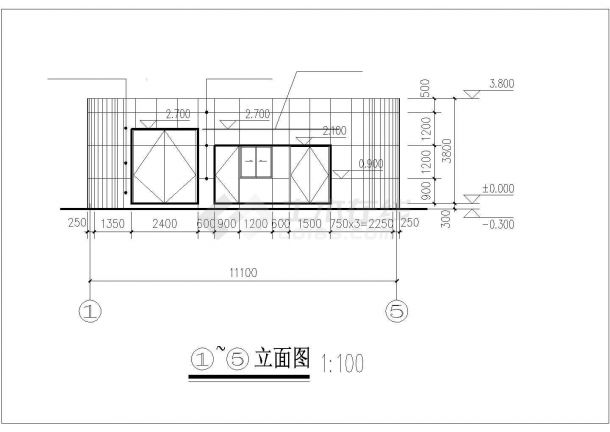 深圳市皇冠嘉园小区80平米单层砖混变电管理房建筑设计CAD图纸-图一