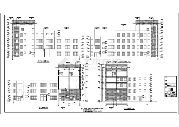 某四层框架结构厂房设计cad全套建筑施工图（含设计说明）-图一