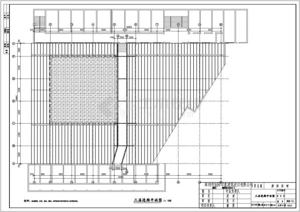 某三层轻型钢屋架结构宾馆设计cad全套建筑施工图（含设计说明，含结构设计）-图二