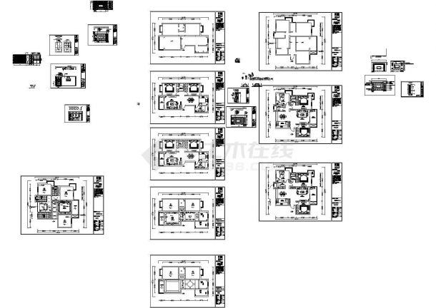 蔚蓝都市小区某私人住宅（126㎡）室内装修图纸cad-图二