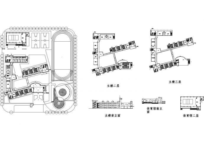 连云港市某中学教学楼+体育馆建筑设计CAD施工图_图1