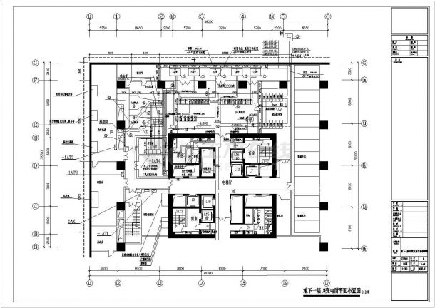 某五十二层超高商务中心配电设计cad全套电气施工图（含设计说明，含建筑设计，含结构设计，含空调设计，含给排水设计）-图二
