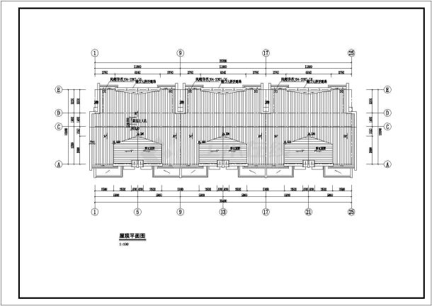 某多层框架结构新农村住宅楼设计cad全套建施图（标注详细）-图一