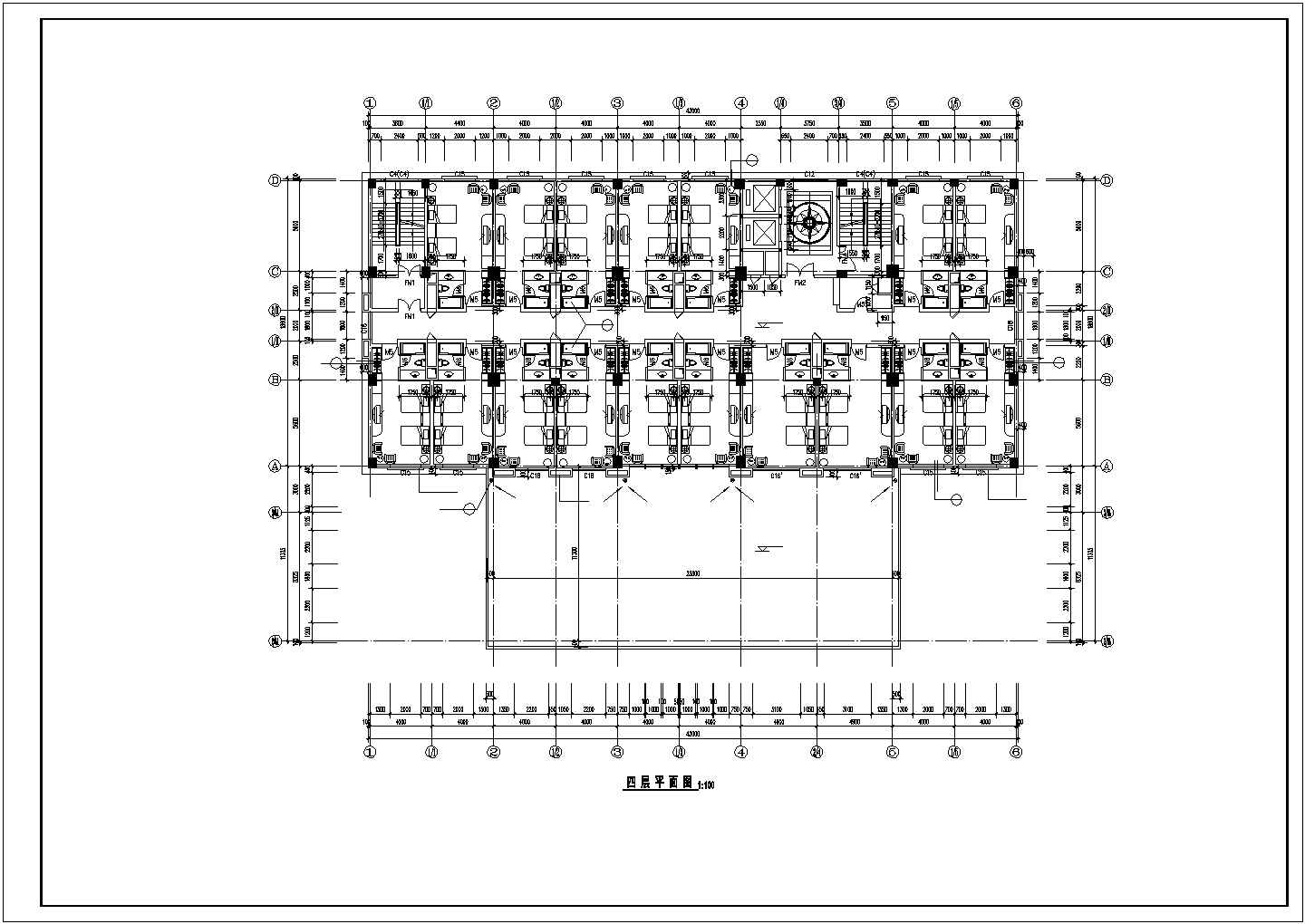 重庆市某1.1万平米10层框架结构商务酒店建筑设计CAD图纸