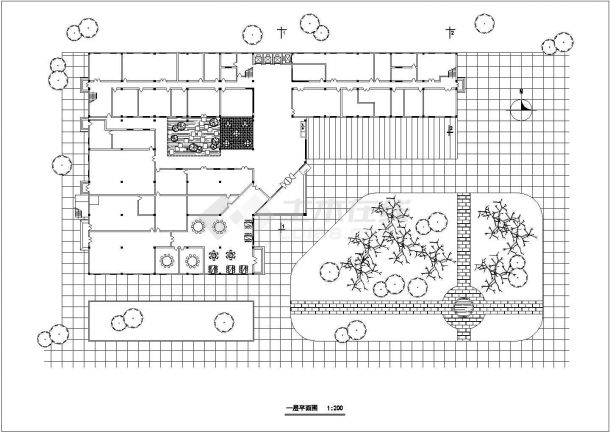 1.1万平米7层框架结构商务旅馆全套平立剖面设计CAD图纸-图一