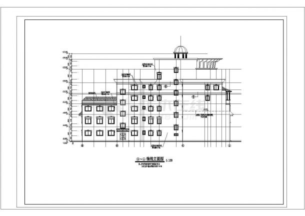 沈阳市某街道6500平米6层框架结构住宅楼建筑设计CAD图纸-图一