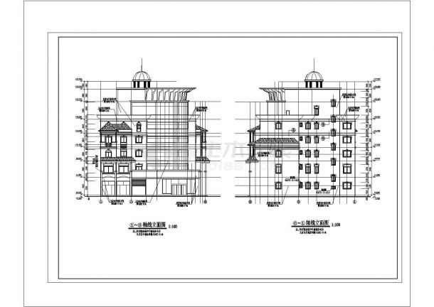 沈阳市某街道6500平米6层框架结构住宅楼建筑设计CAD图纸-图二