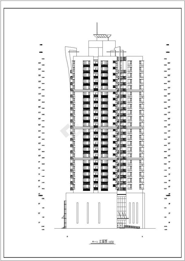 某框剪结构高层商住楼设计cad全套建筑施工图纸（甲级院设计）-图一