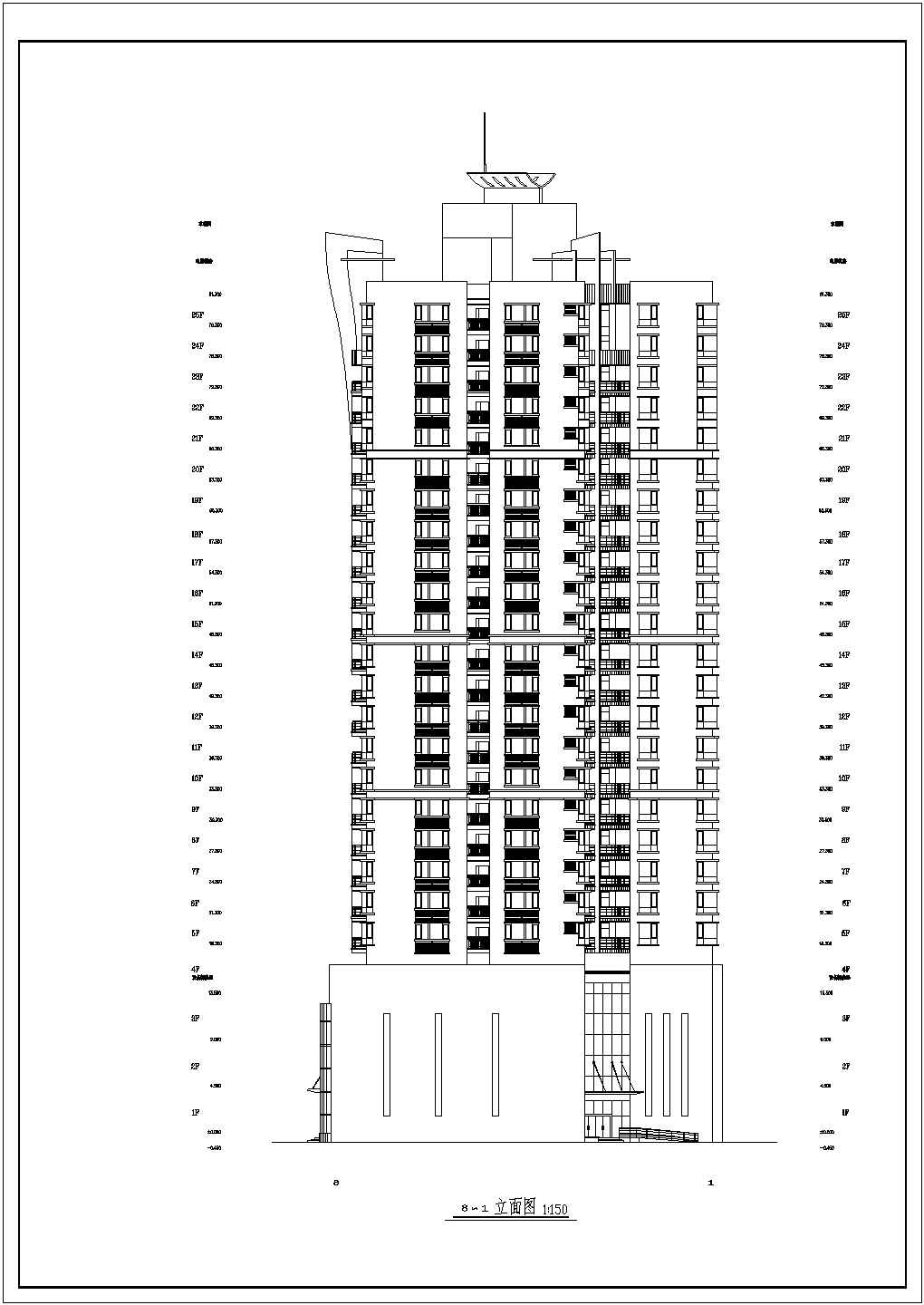 某框剪结构高层商住楼设计cad全套建筑施工图纸（甲级院设计）