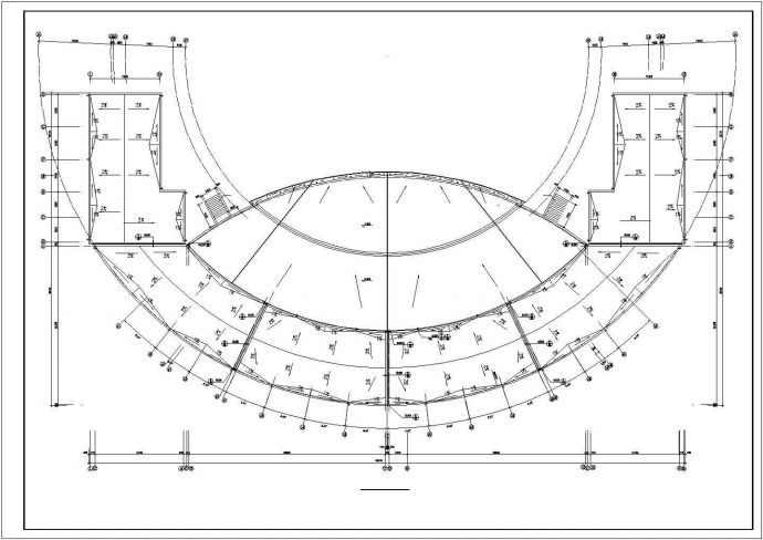 天津市某休闲文化广场650平米2层砖混演出舞台建筑设计CAD图纸_图1