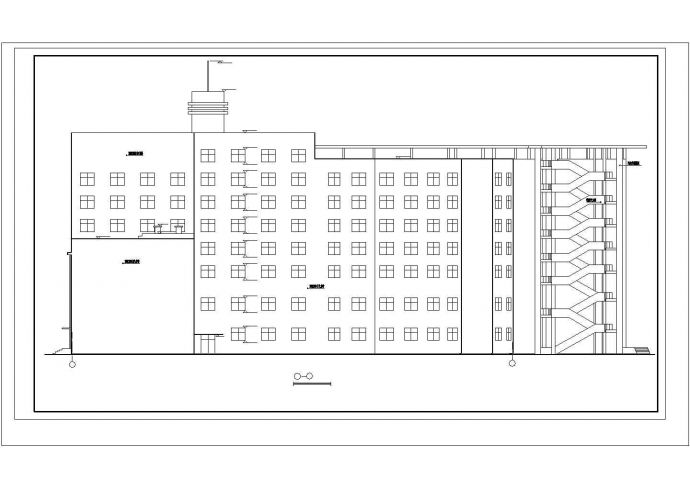 汉中市某商业街1.2万平米8层框架结构星级酒店全套建筑设计CAD图纸_图1
