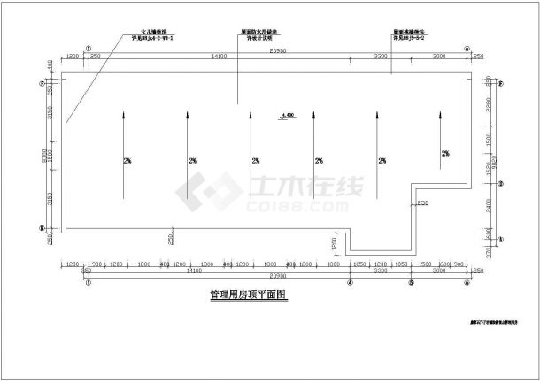 南京市某风景区180平米单层砖混管理中心建筑设计CAD图纸-图二