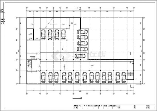8400平米左右7层混合结构连锁酒店全套建筑设计CAD图纸-图一