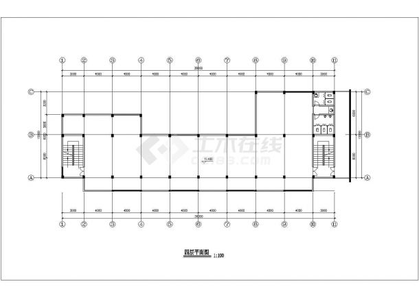 衢州市某临街1800平米6层混合结构商业综合楼平立面设计CAD图纸-图二