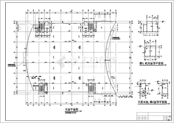 济南市某临街1.3万平米三层框混结构五金批发市场建筑设计CAD图纸-图二