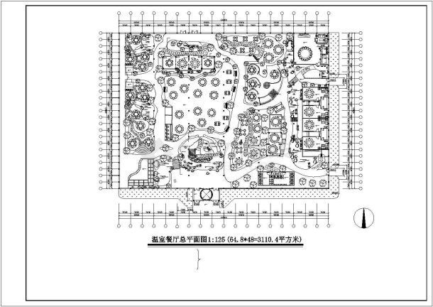 苏州市某生态度假园单层生态餐厅平面设计CAD图纸（2套方案）-图一