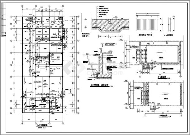 衡阳市某临街5100平米4层框架购物中心建筑设计CAD图纸-图一