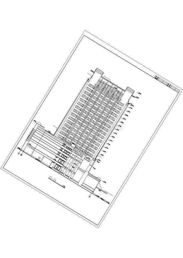 锦州市某商业街1.4万平米21层框架结构商务酒店建筑设计CAD图纸-图一
