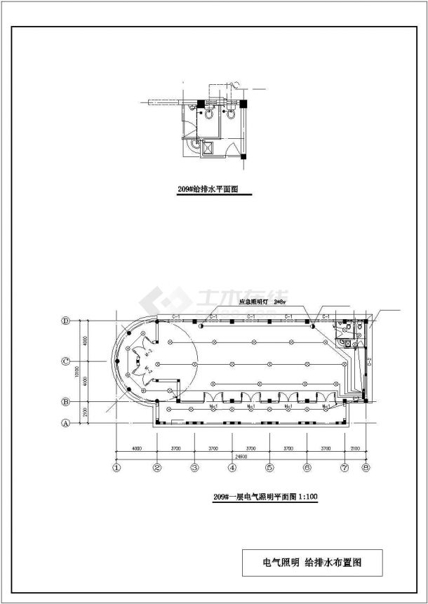 台州市某新建小区750平米单层框架售楼处建筑+结构设计CAD图纸-图二