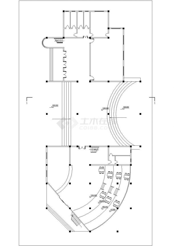 乐山市某度假村2900平米4层框架结构休闲民宿平立面设计CAD图纸-图一